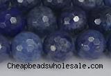 CDU325 15.5 inches 10mm faceted round blue dumortierite beads