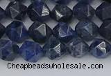 CDU330 15.5 inches 6mm faceted nuggets blue dumortierite beads