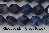 CDU331 15.5 inches 8mm faceted nuggets blue dumortierite beads