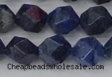 CDU333 15.5 inches 12mm faceted nuggets blue dumortierite beads