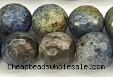 CDU381 15 inches 8mm faceted round dumortierite beads