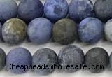 CDU391 15 inches 6mm round matte dumortierite beads