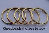 CEB01 5pcs 5.5mm width gold plated alloy with enamel bangles wholesale