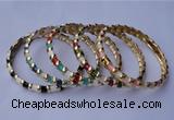 CEB02 5pcs 7mm width gold plated alloy with enamel bangles wholesale