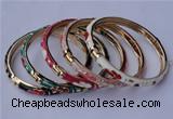 CEB04 5pcs 6mm width gold plated alloy with enamel bangles wholesale