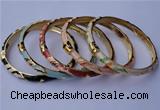 CEB05 5pcs 6mm width gold plated alloy with enamel bangles wholesale