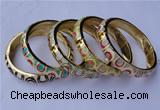 CEB10 5pcs 11.5mm width gold plated alloy with enamel bangles wholesale