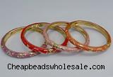 CEB101 6mm width gold plated alloy with enamel bangles wholesale