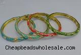 CEB102 6mm width gold plated alloy with enamel bangles wholesale