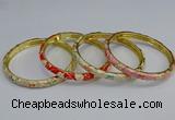 CEB103 6mm width gold plated alloy with enamel bangles wholesale