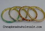 CEB104 7mm width gold plated alloy with enamel bangles wholesale