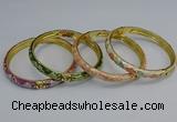 CEB105 7mm width gold plated alloy with enamel bangles wholesale