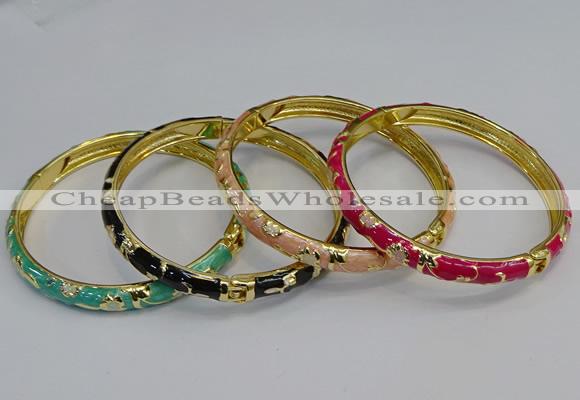 CEB106 7mm width gold plated alloy with enamel bangles wholesale