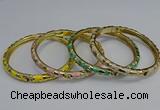 CEB108 7mm width gold plated alloy with enamel bangles wholesale