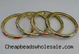 CEB109 7mm width gold plated alloy with enamel bangles wholesale