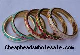 CEB11 5pcs 10mm width gold plated alloy with enamel bangles wholesale