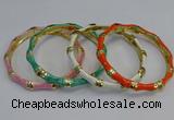 CEB110 6mm width gold plated alloy with enamel bangles wholesale