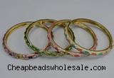 CEB114 6mm width gold plated alloy with enamel bangles wholesale