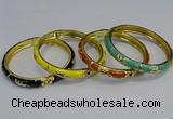 CEB115 7mm width gold plated alloy with enamel bangles wholesale