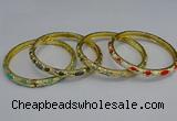 CEB117 6mm width gold plated alloy with enamel bangles wholesale