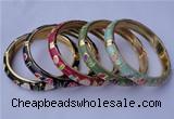 CEB12 5pcs 10mm width gold plated alloy with enamel bangles wholesale