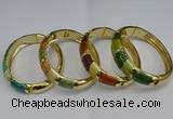 CEB121 16mm width gold plated alloy with enamel bangles wholesale