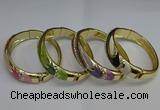 CEB124 16mm width gold plated alloy with enamel bangles wholesale