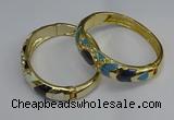 CEB127 16mm width gold plated alloy with enamel bangles wholesale