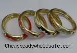 CEB132 16mm width gold plated alloy with enamel bangles wholesale