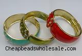 CEB138 28mm width gold plated alloy with enamel bangles wholesale