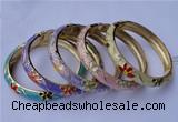 CEB14 5pcs 10mm width gold plated alloy with enamel bangles wholesale