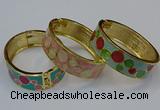 CEB146 19mm width gold plated alloy with enamel bangles wholesale