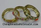 CEB153 17mm width gold plated alloy with enamel bangles wholesale