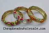 CEB159 17mm width gold plated alloy with enamel bangles wholesale