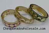 CEB175 18mm width gold plated alloy with enamel bangles wholesale