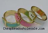 CEB188 27mm width gold plated alloy with enamel bangles wholesale