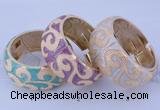 CEB27 5pcs 32mm width gold plated alloy with enamel bangles