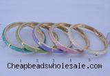 CEB29 5pcs 7mm width gold plated alloy with enamel bangles