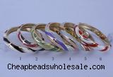 CEB33 6pcs 10mm width gold plated alloy with enamel bangles