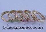 CEB38 5pcs 14mm width gold plated alloy with enamel rhinestone & bangles