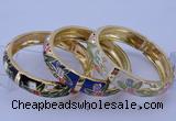 CEB40 5pcs 14mm width gold plated alloy with enamel bangles