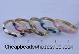 CEB43 5pcs 17mm width gold plated alloy with enamel rhinestone & bangles