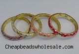 CEB50 7mm width gold plated alloy with enamel bangles wholesale