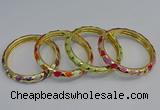 CEB53 7mm width gold plated alloy with enamel bangles wholesale