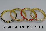 CEB56 7mm width gold plated alloy with enamel bangles wholesale