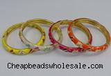 CEB57 7mm width gold plated alloy with enamel bangles wholesale