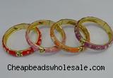 CEB58 9mm width gold plated alloy with enamel bangles wholesale