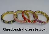 CEB61 9mm width gold plated alloy with enamel bangles wholesale