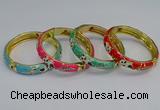 CEB62 9mm width gold plated alloy with enamel bangles wholesale