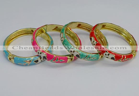 CEB62 9mm width gold plated alloy with enamel bangles wholesale